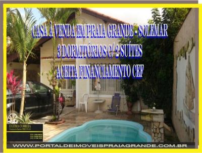 Casa para Venda, em Praia Grande, bairro Solemar, 3 dormitórios, 3 banheiros, 2 suítes, 5 vagas